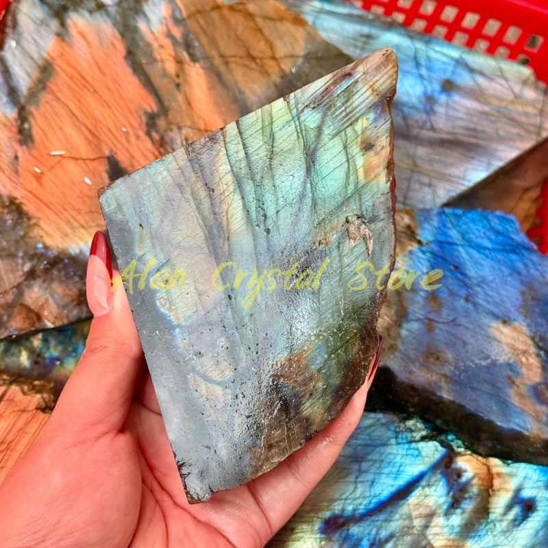 Natural Labradorite Slice.