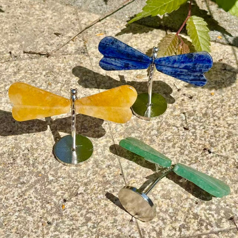 Natural crystal quartz dragonfly.1PC