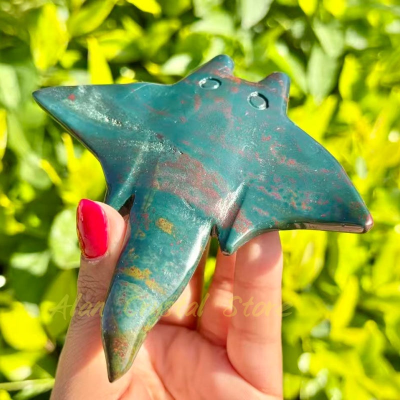 Ocean Jasper Manta Ray Carving