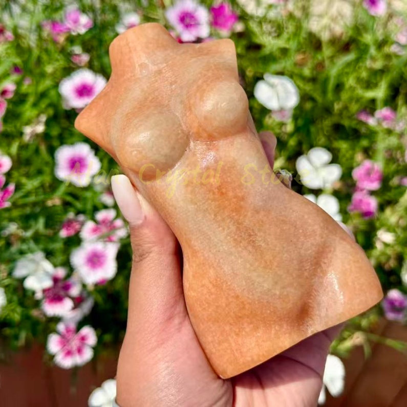 Yellow Jade Female Body Carving