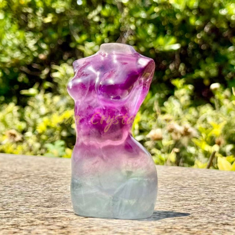 Rainbow Fluorite Female Body Carving