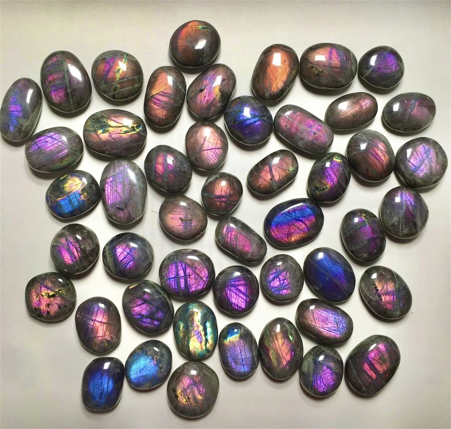 Natural Labradorite Palm Stone,High Quality Labradorite Worry Stone.1PC