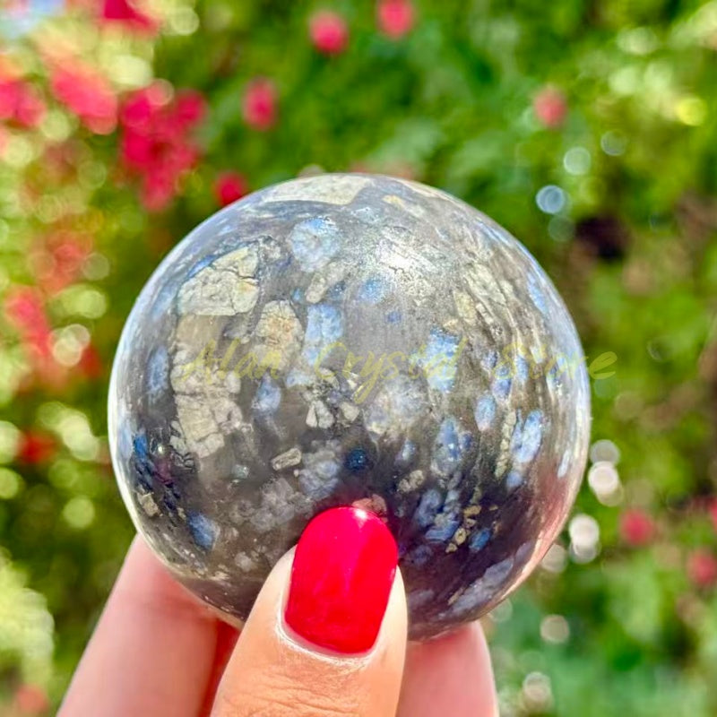 Blue Que Sera Stone Sphere