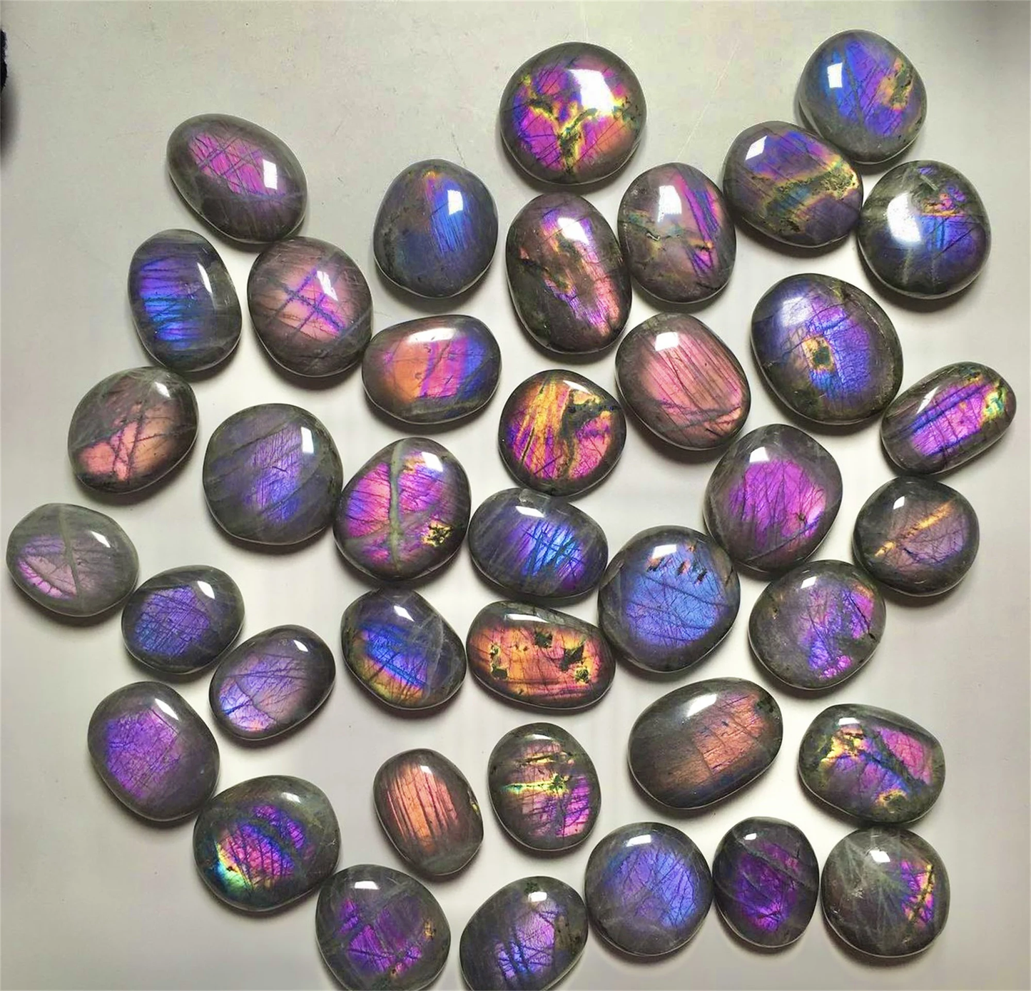 Natural Labradorite Palm Stone,High Quality Labradorite Worry Stone.1PC