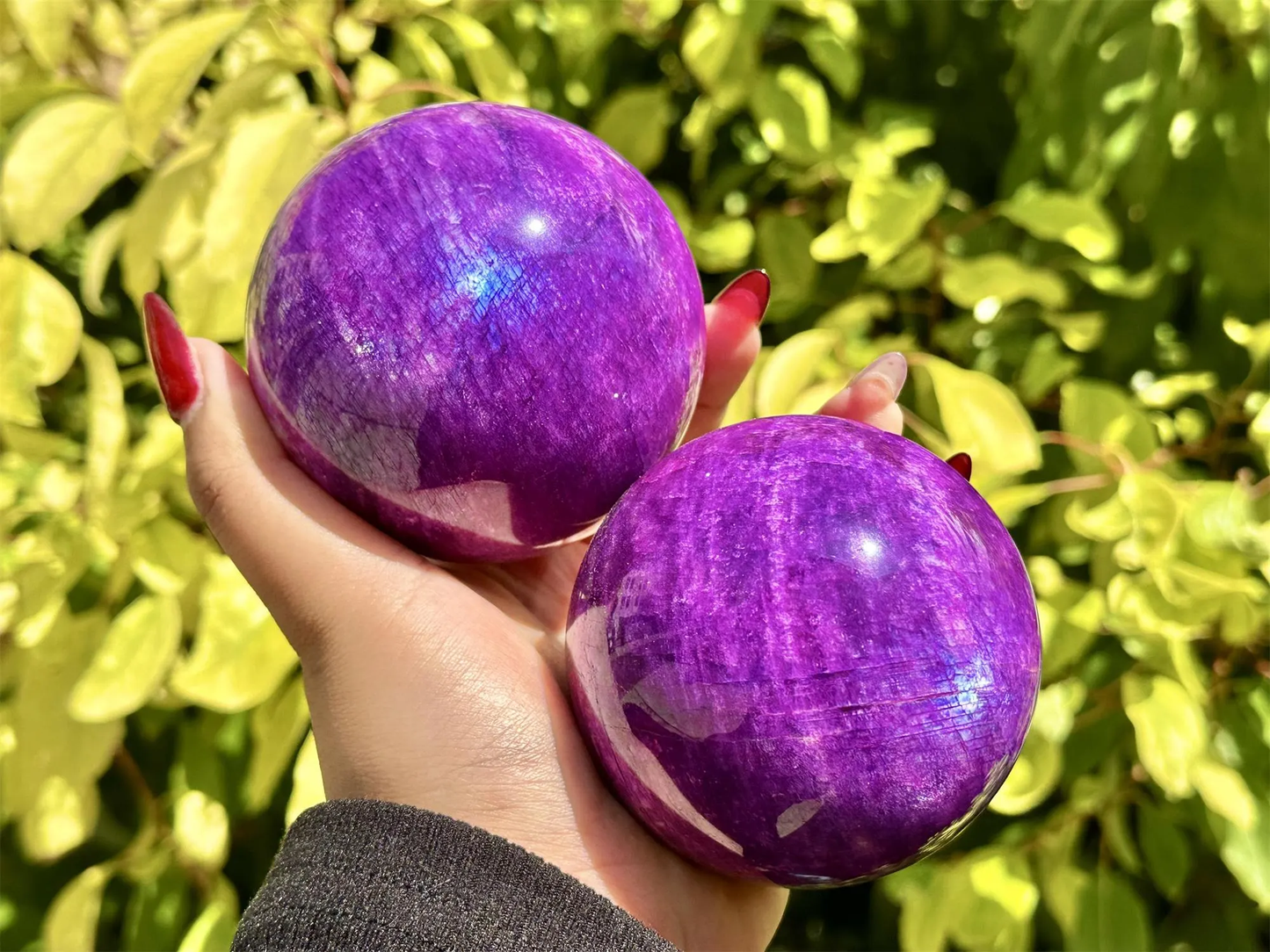 Natural Purple Moon Stone Sphere,High quality Crystal quartz Ball.