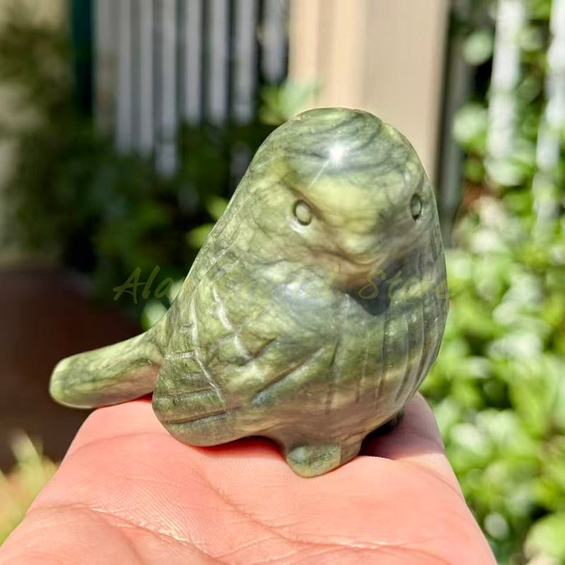 Green Jade Bird Carving