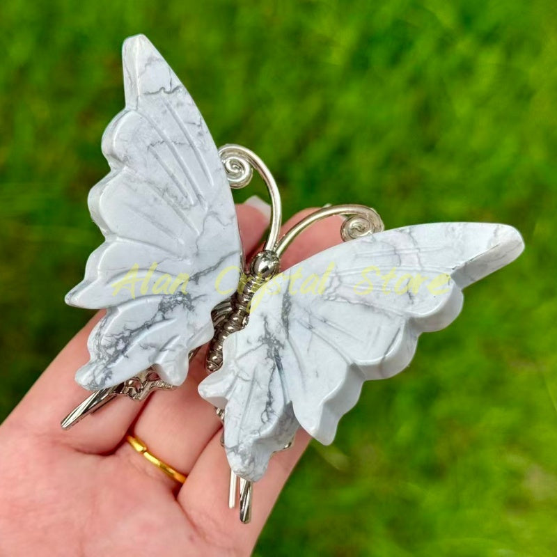 Natural Howlite Butterfly 1PC