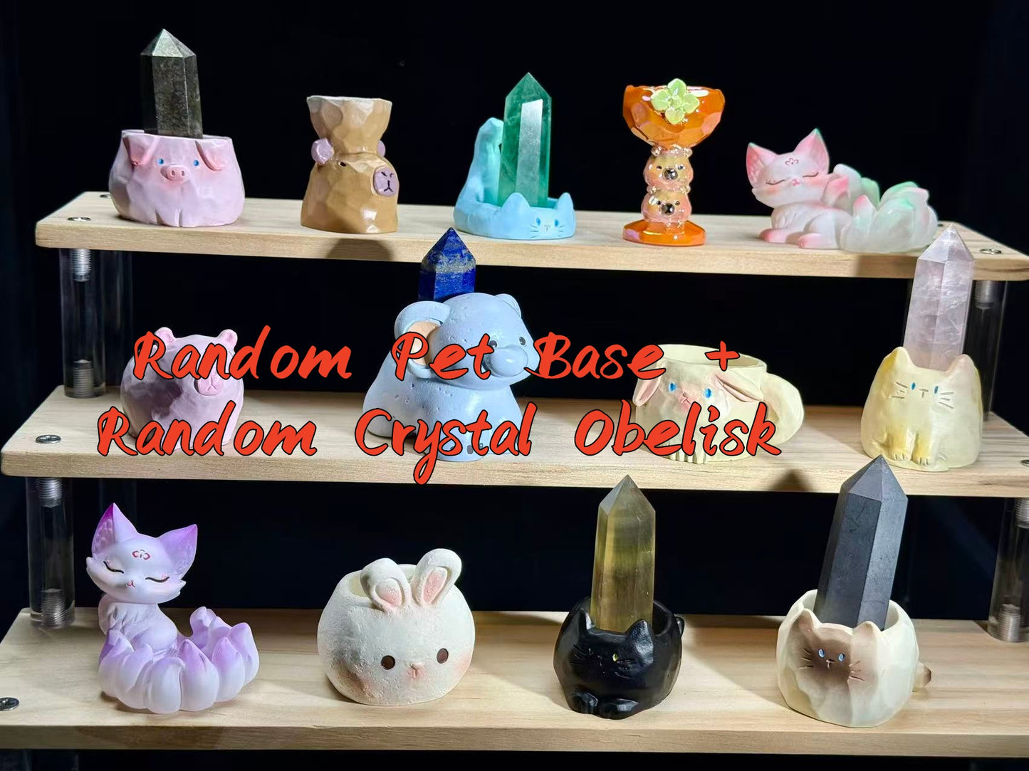Natural Crystal Stone mystery box,Cute Pet Base,Raw Stone