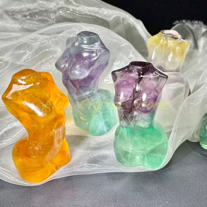 Rainbow Fluorite Female Body Carving
