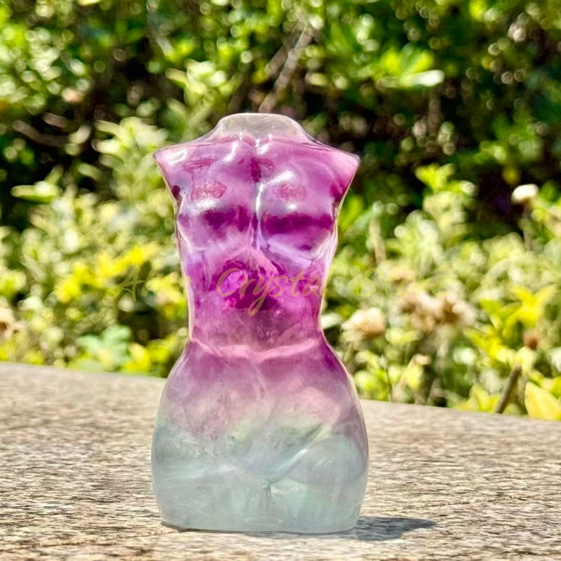 Rainbow Fluorite Female Body Carving