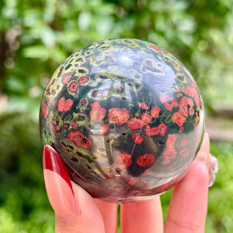 Natural Oriental Jasper Sphere.