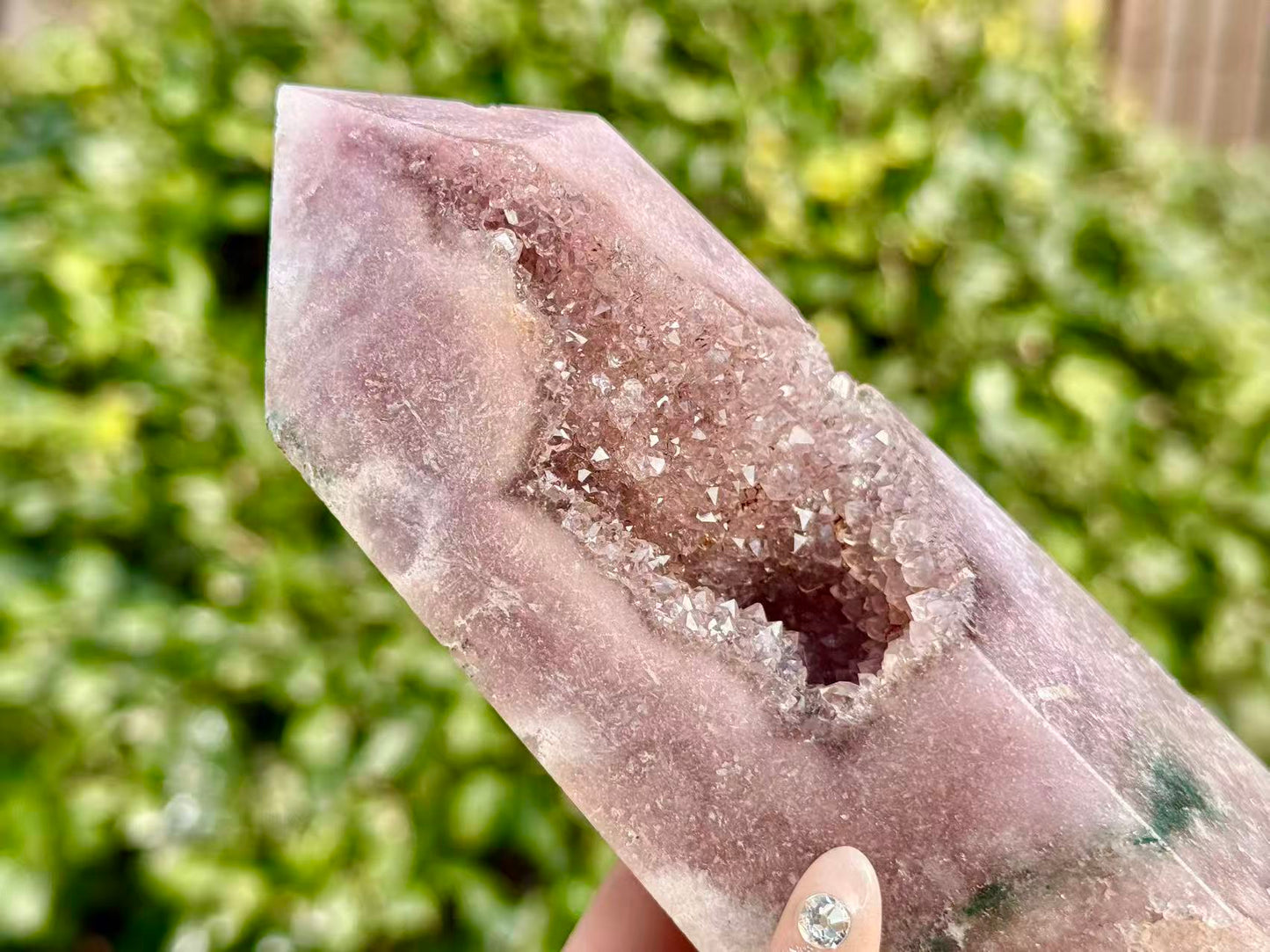 100g+ Natural Pink Purple Sakura Agate Tower,High quality Agate Geode Obelisk.