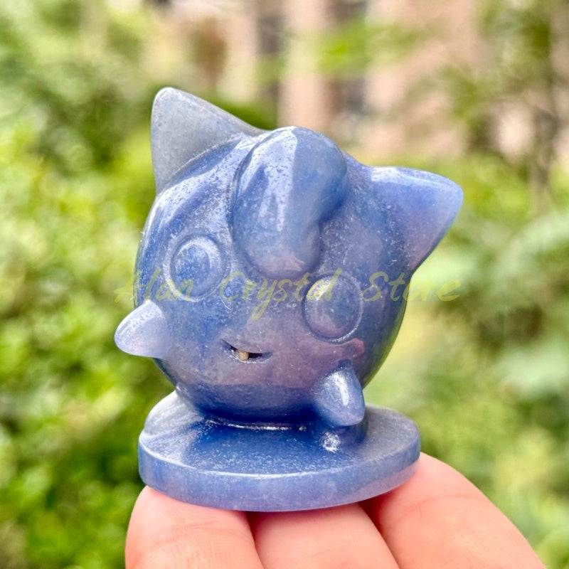 Natural Blue Aventurine Jigglypuff Carving.1PC
