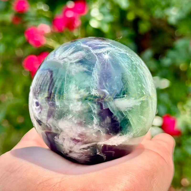 Feather Fluorite Sphere