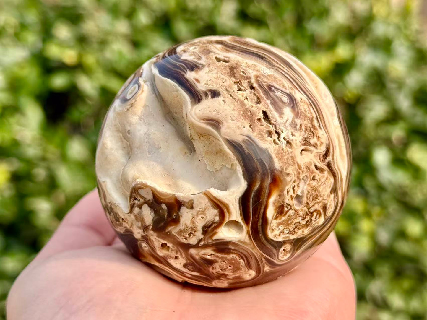 Natural Amber Calcite Sphere，High Quality Hand Carved Ball.