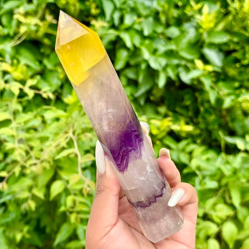 Yellow Colorful Fluorite Big Tower