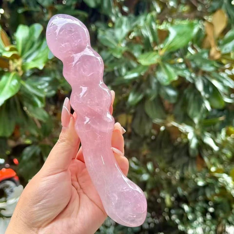 Natural Rose Quartz Massage stick.
