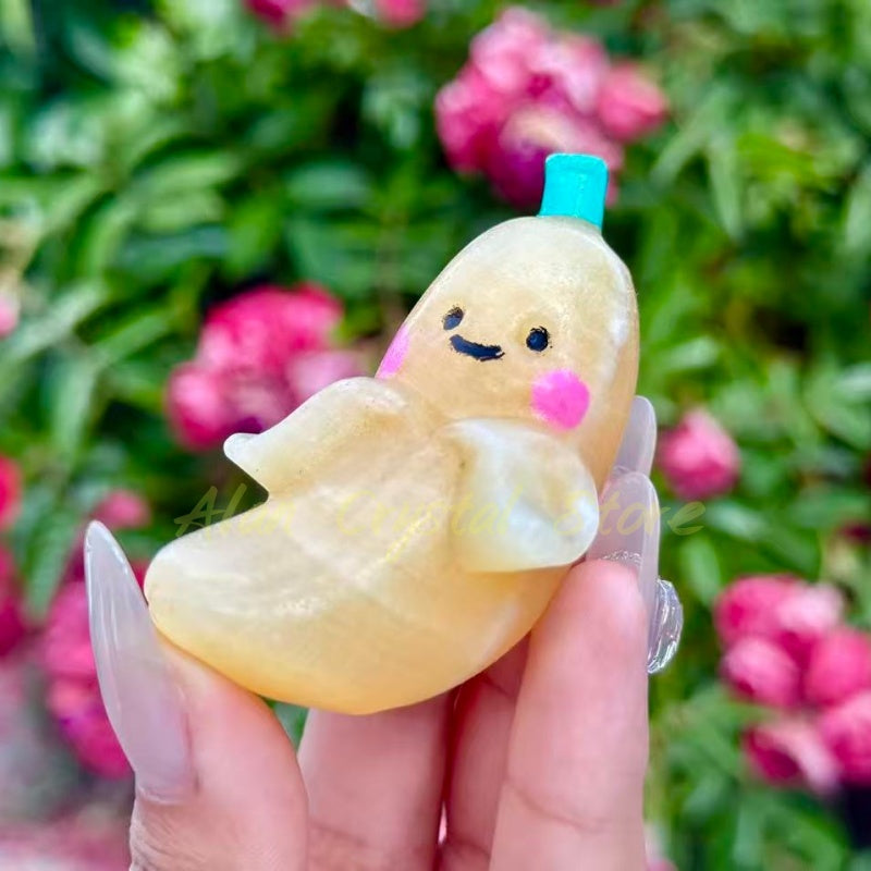 Cute Calcite Banana Carving