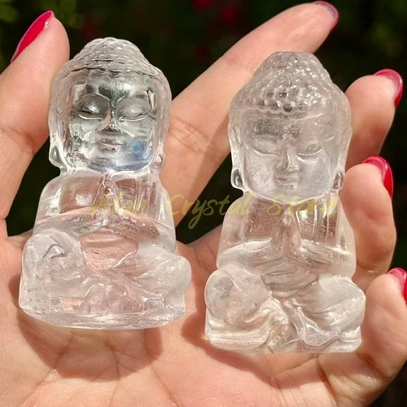 Clear Quartz Buddha Carving