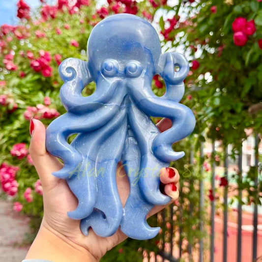 Blue Aventurine Octopus Carving