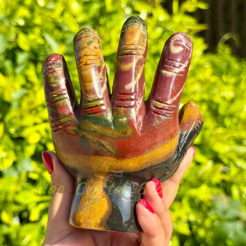 Ocean Jasper  Devil's Palm Carving