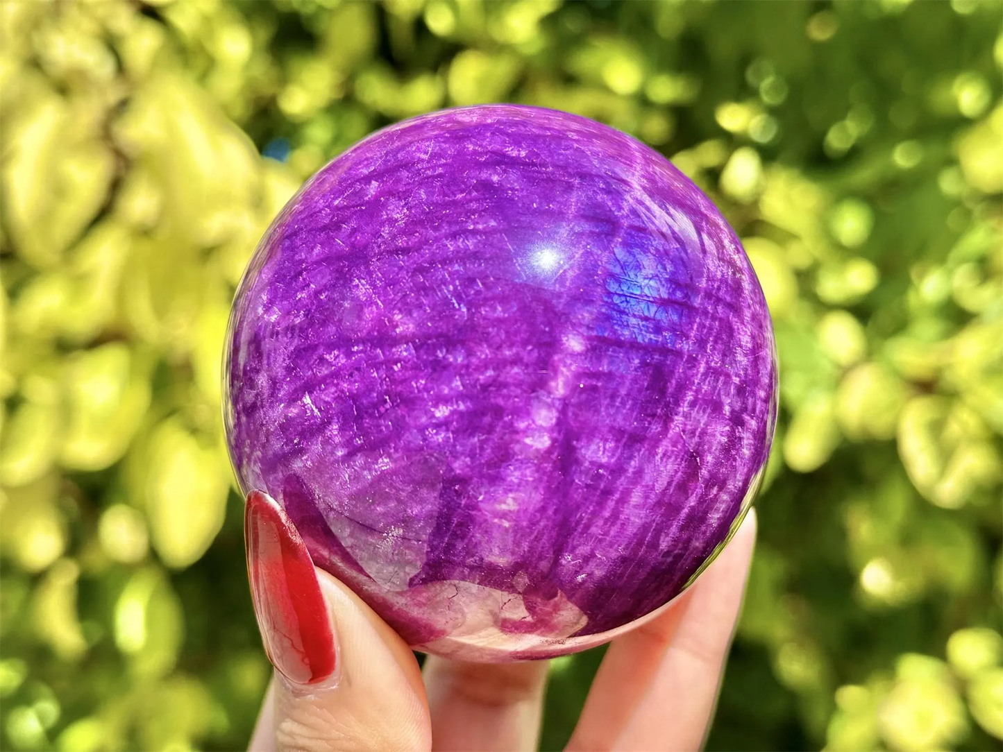 Natural Purple Moon Stone Sphere,High quality Crystal quartz Ball.