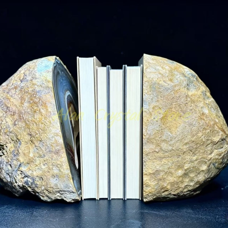 Druzy Geode Agate Bookshelf & Decoration