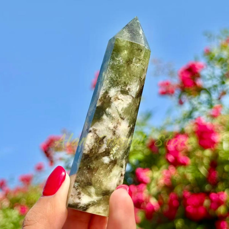 Natural Green Mica Points