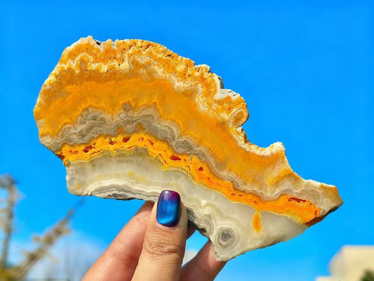 Natural Bee Jasper Slice,High quality Crystal.