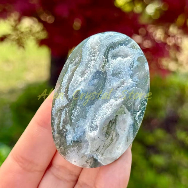 Moss Agate Palm Stone