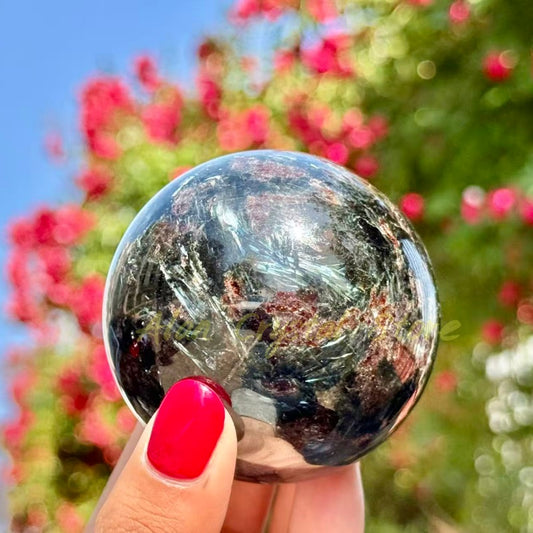 Astrophyllite & Garnet Sphere
