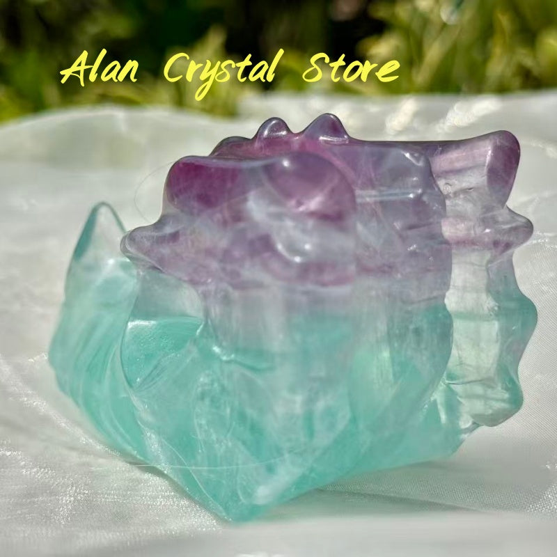 Fluorite Dragon Head Big Carving