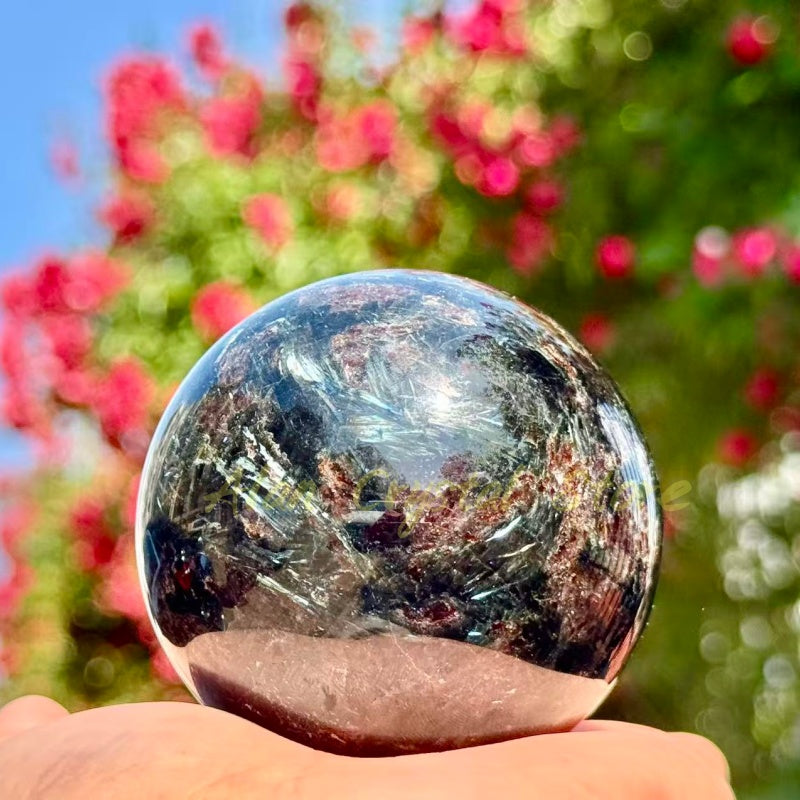 Astrophyllite & Garnet Sphere