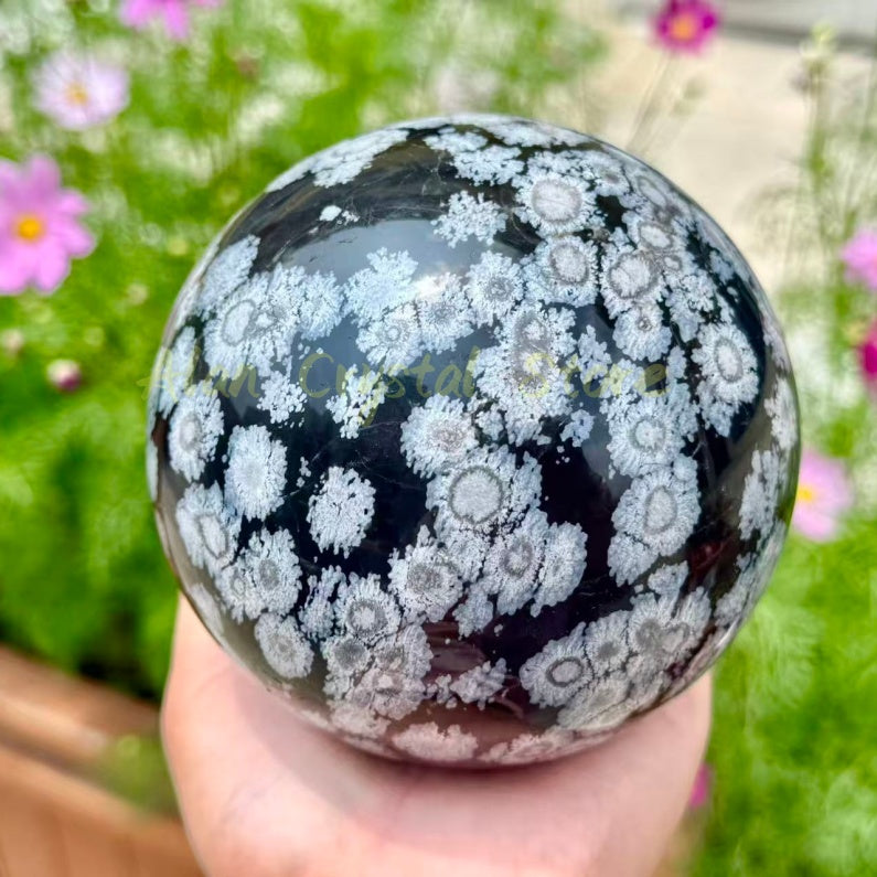 Snowflake Obsidian Sphere