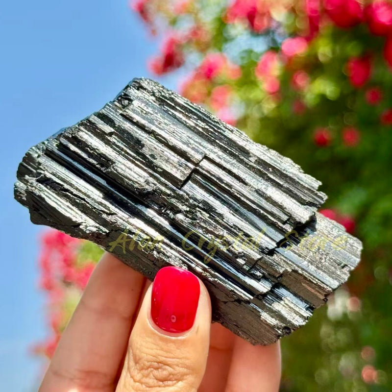 Black Tourmaline Gem Raw Stone
