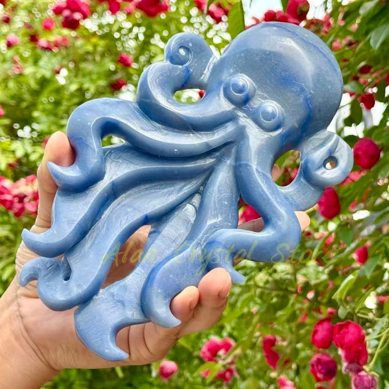 Blue Aventurine Octopus Carving
