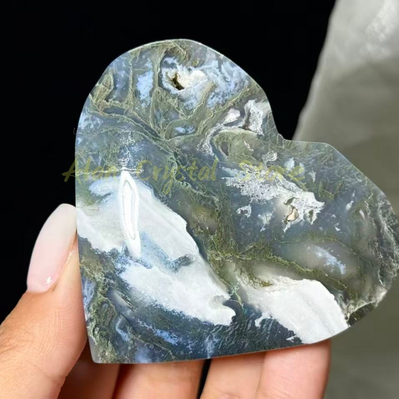Moss Agate Heart