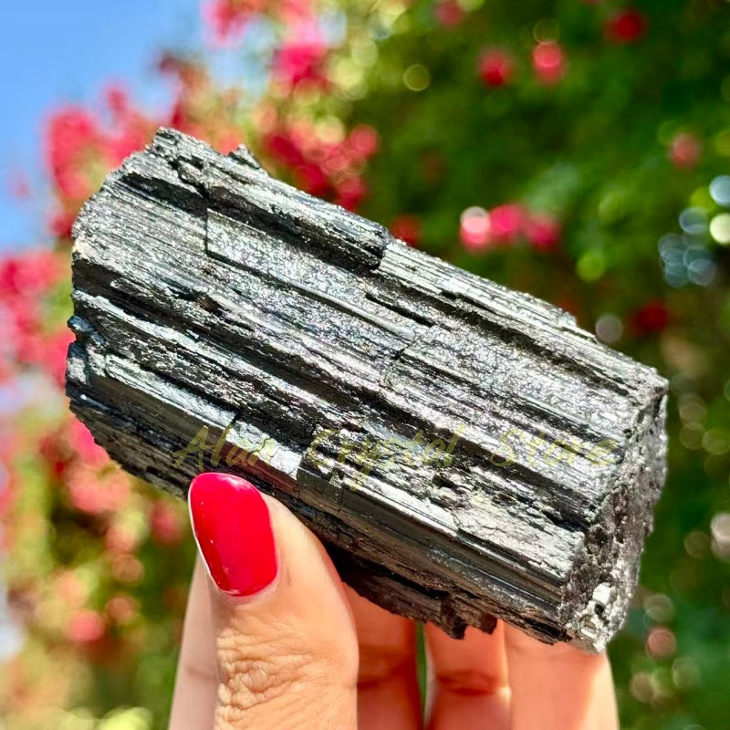 Black Tourmaline Gem Raw Stone
