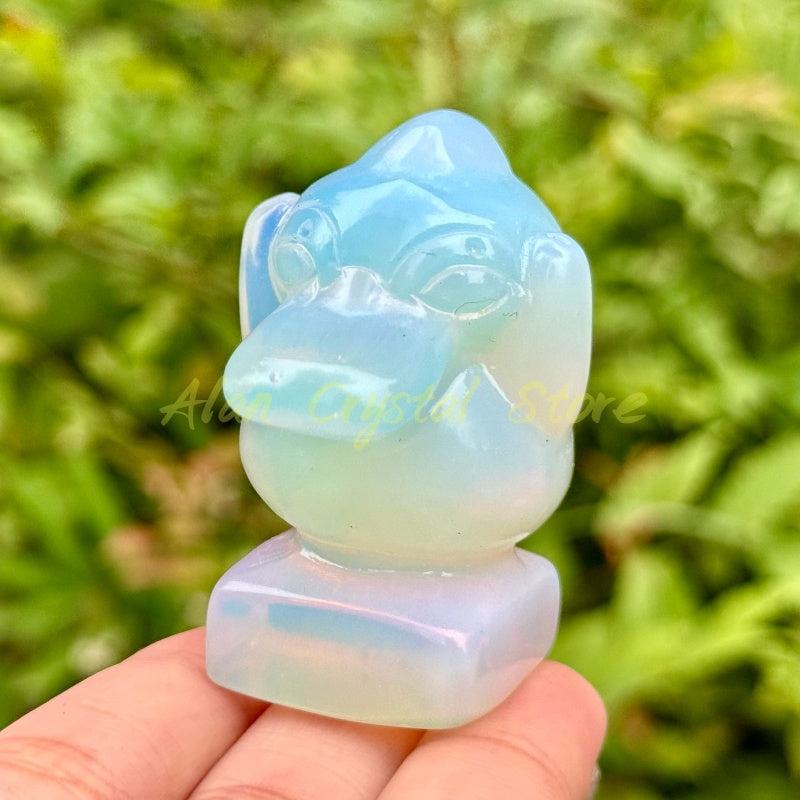 Crystal Quartz Psyduck Carving.1PC