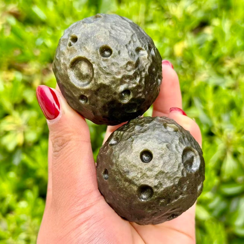 Natural Gold Obsidian Moon.
