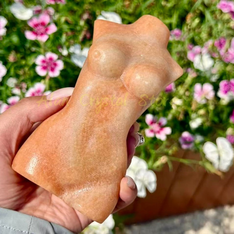 Yellow Jade Female Body Carving
