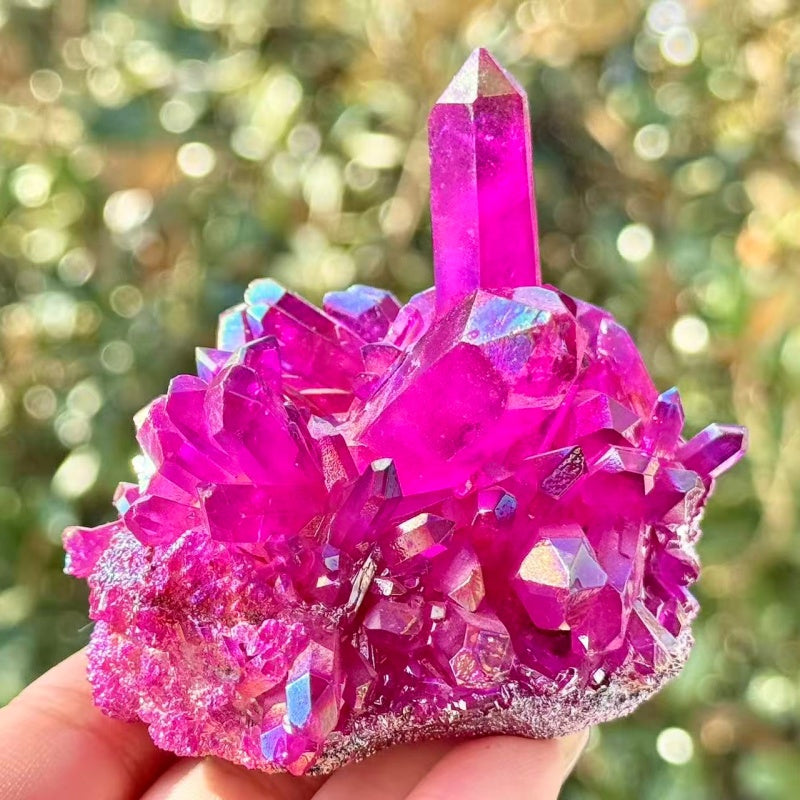 Electroplate Crystal Quartz Cluster.1PC
