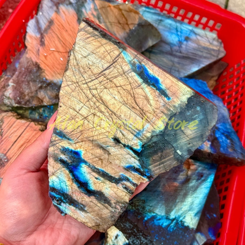 Natural Labradorite Slice.