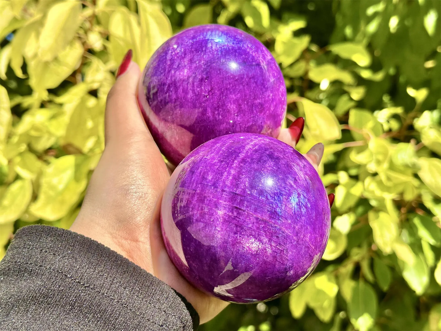 Natural Purple Moon Stone Sphere,High quality Crystal quartz Ball.