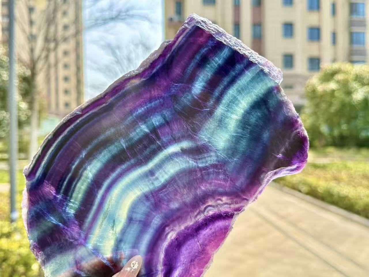 Natural Rainbow Fluorite Section