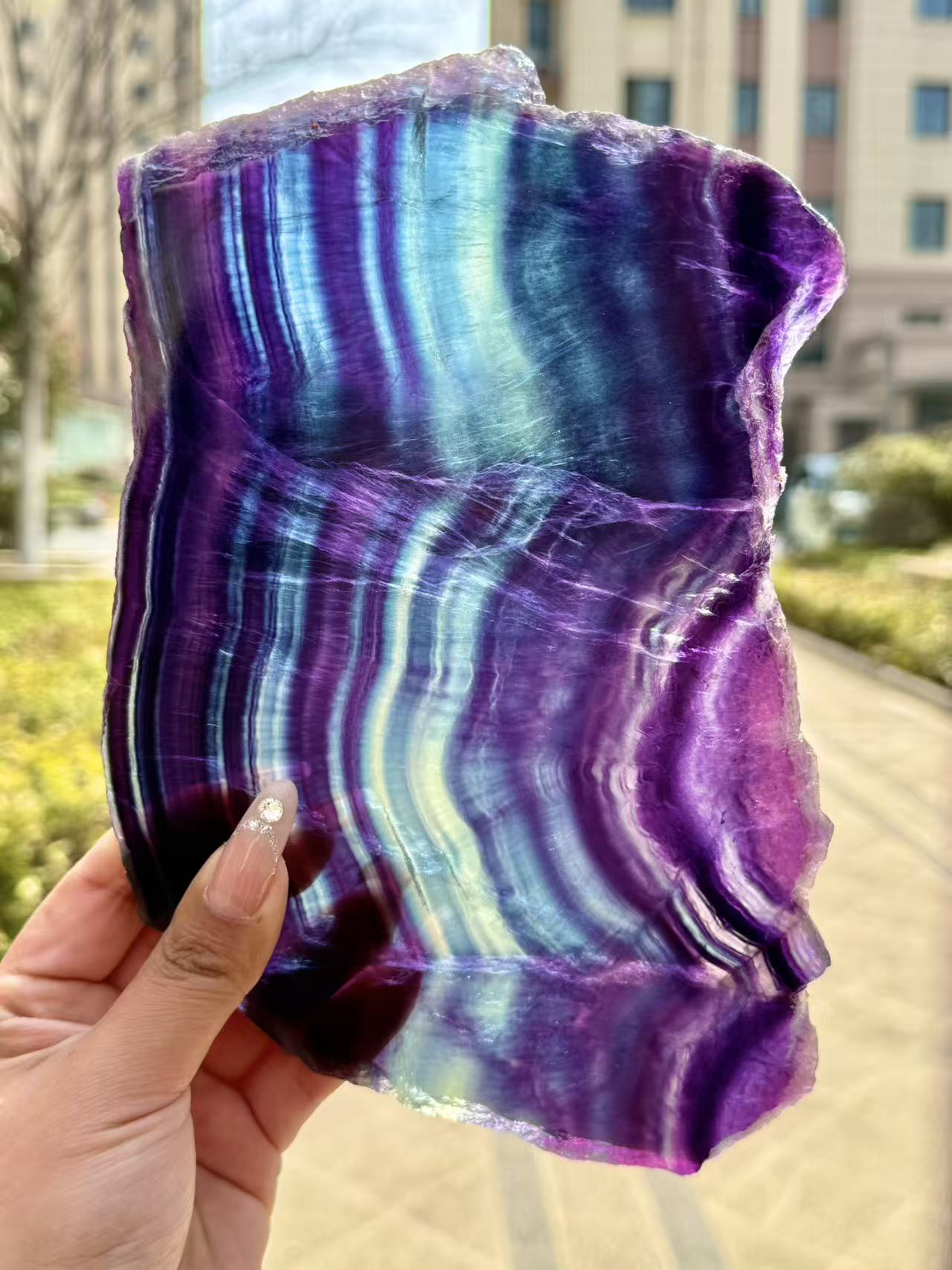 Natural Rainbow Fluorite Section