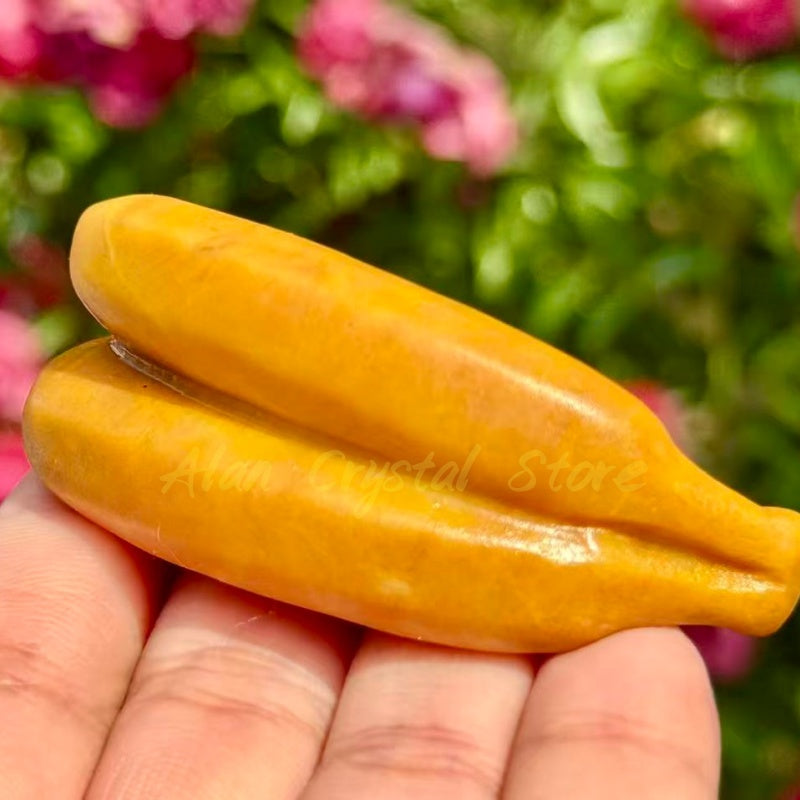 Yellow Jade Banana Carving