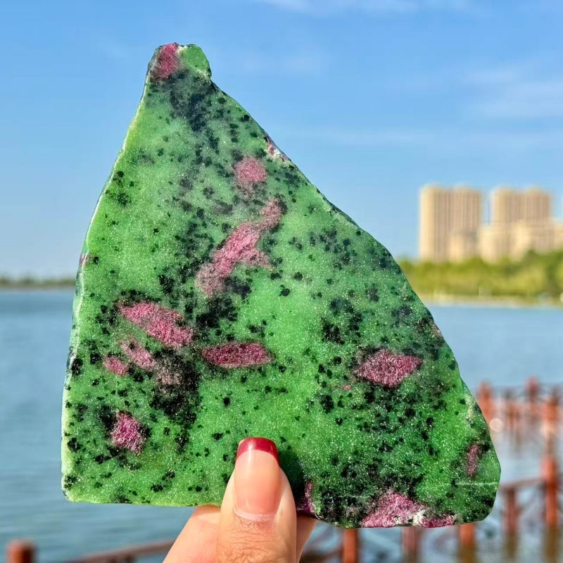 Natural Zoisite Slice. 1PC