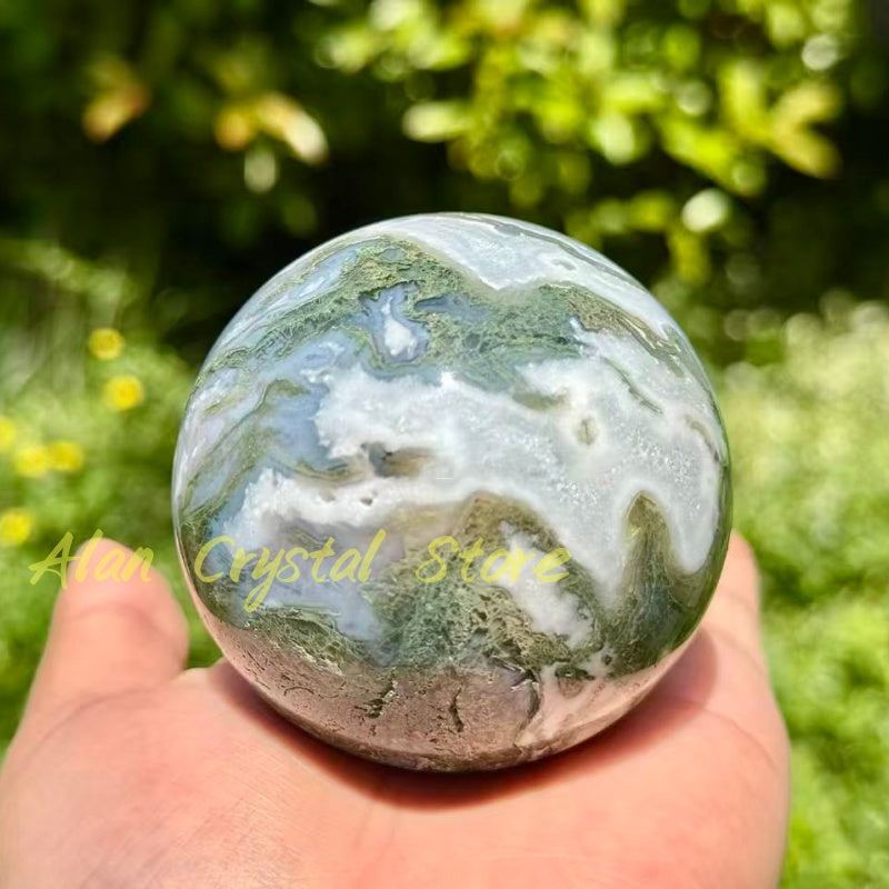 Natural Moss Agate Sphere.1PC