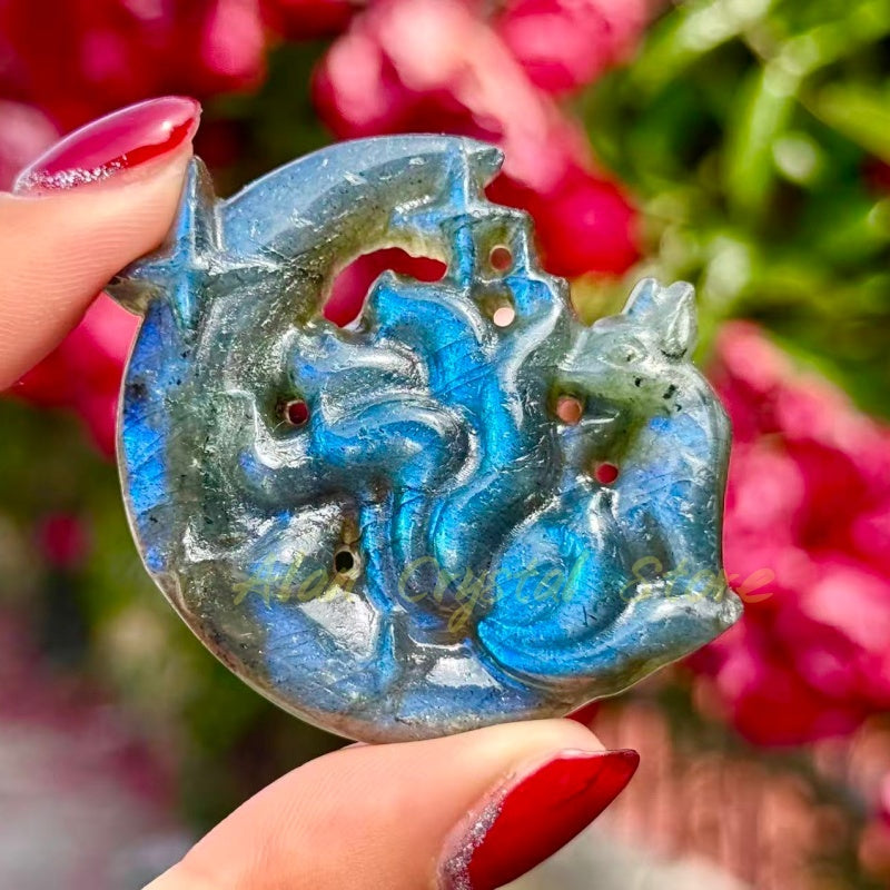 Labradorite Fox Carving